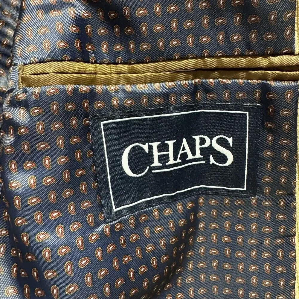 * Chaps Ralph Lauren Corduroy Blazer Men 40R Tan Sport Coat Elbow Patches